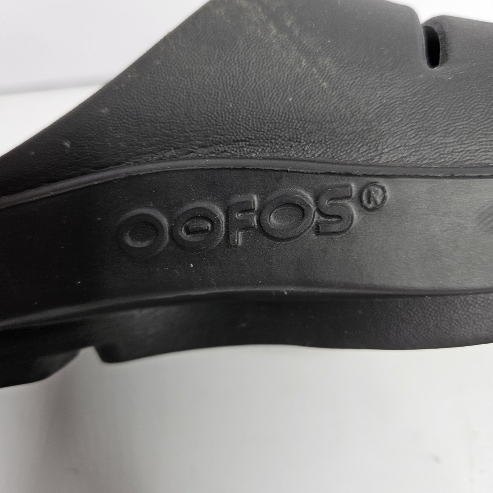 OOFOS Slip On Black Sandals Unisex M9-W11 Heel To Toe 11.5" - Picture 8 of 12